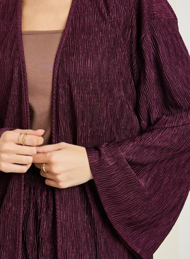 ستايلي كيمونو طويل بليسيه بقصة عادية - Image 2